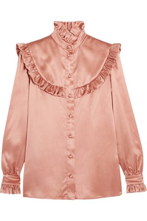 Saint Laurent | ruffled silk-satin blouse
