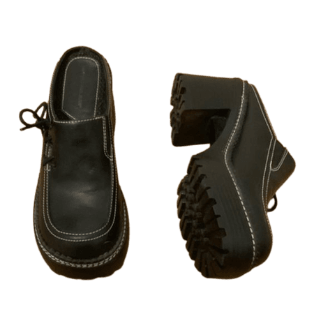 Vintage LEI Contrast Stitch Leather Heels