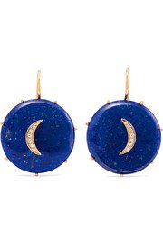Andrea Fohrman | Crescent Moon 14-karat gold, turquoise diamond and earrings | NET-A-PORTER.COM