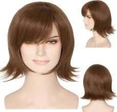 brown wig bob png flipped - Google Search