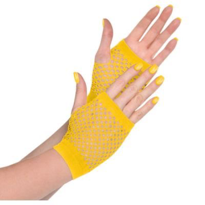 yellow mesh gloves
