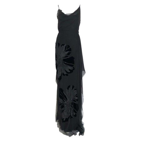 Alberta Ferretti black gown For Sale at 1stDibs