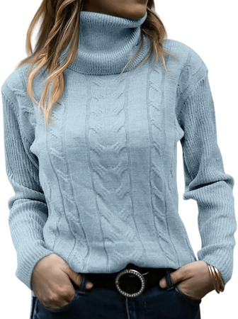 Light Blue Turtleneck Sweater