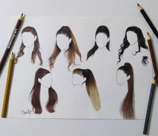 ariana grande hair drawing