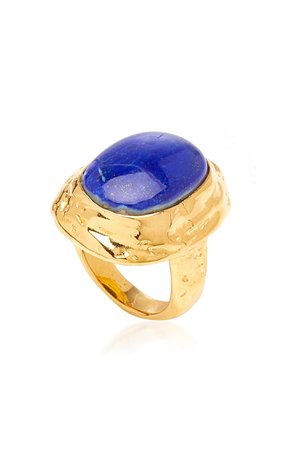 1930 18k Gold Vermeil Lapis Ring By Sophie Buhai | Moda Operandi