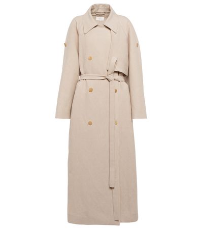 The Row - Lucana linen-blend trench coat | Mytheresa