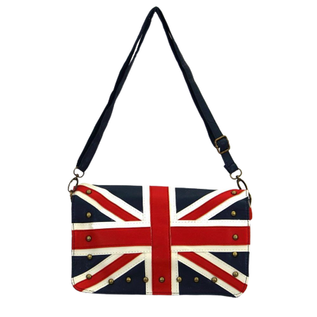 British Flag Purse Shoulder Bag Cocktail Red, White & Blue Faux Leather ...