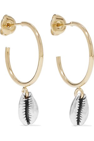 Isabel Marant | Amer gold and silver-tone hoop earrings | NET-A-PORTER.COM