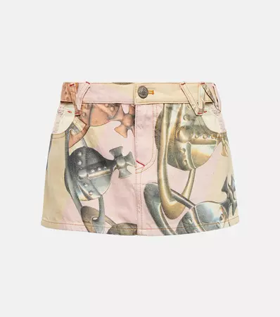 Orb Chain Low Rise Denim Miniskirt in Pink - Vivienne Westwood | Mytheresa