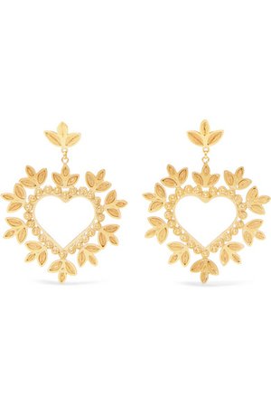 Mallarino | Secret Heart gold-tone earrings | NET-A-PORTER.COM