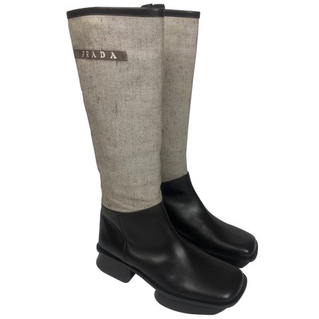 Vintage Prada futuristic sole platform boots from... - Depop