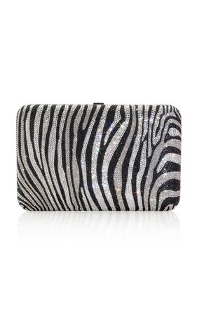 Judith Leiber Couture Seamless Zebra-Patterned Crystal Clutch