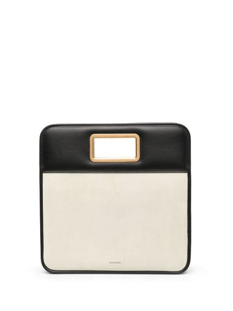 Shop Jil Sander two-tone leather clutch bag with Express Delivery - FARFETCH