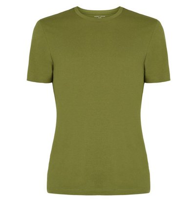 Khaki Muscle Fit Cotton T-Shirt | New Look