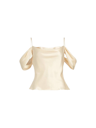 ivory cream silk top shirts