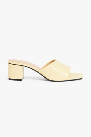 Heeled mules - Pastel yellow - High heels - Monki GB