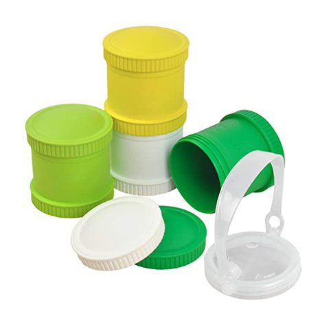 Amazon.com: Re-Play Made in The USA 9 Piece Stackable Food and Snack Storage Containers for Babies, Toddlers and Kids of All Ages - Lime Green, Kelly Green, Yellow, White (Stem+): Kitchen & Dining