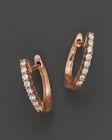 Bloomingdale's Diamond Huggie Hoop Earrings in 14K Rose Gold, .15 ct. t.w. | Bloomingdale's