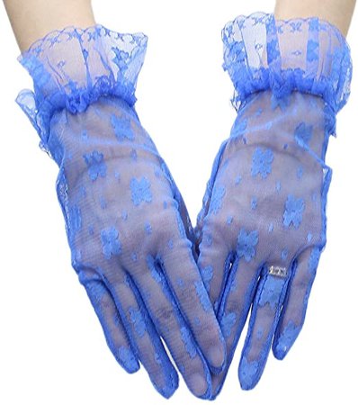 Blue lace gloves