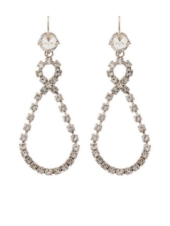 Miu Miu crystal-embellished teardrop earrings - FARFETCH