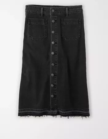 Super High-Waisted Midi Skirt black