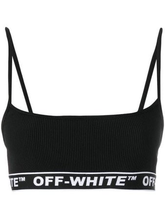 Off-White logo waistband crop top