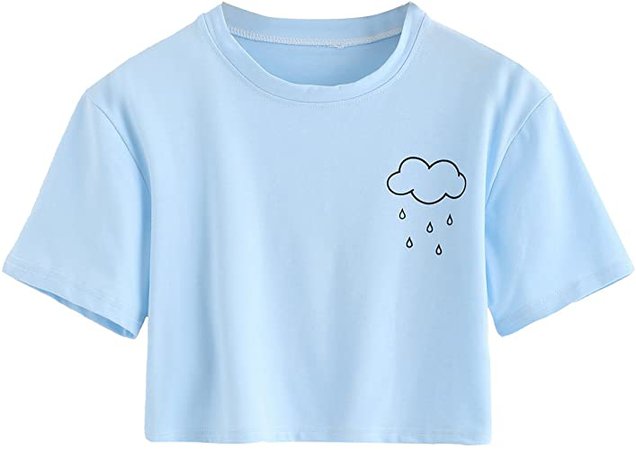 SweatyRocks Women's Cactus Print Crop Top Summer Short Sleeve Graphic T-Shirts at Amazon Women’s Clothing store