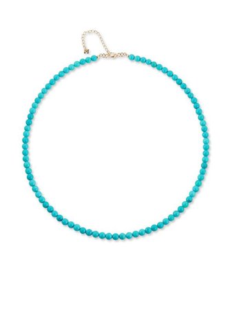Mateo 14kt Yellow Gold Turquoise Beaded Necklace - Farfetch