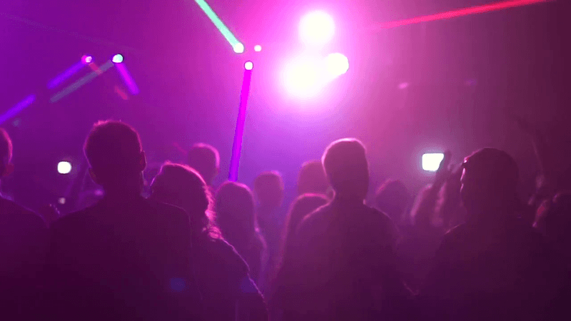 Crowd of young people dancing in night club. slow motion Stock Video Footage - Storyblocks Video