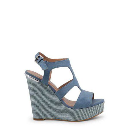 Wedges | Shop Women's Blu Byblos Blue Ankle Strap Wedges at Fashiontage | COVERED_682321_AZZURRO-Blue-36