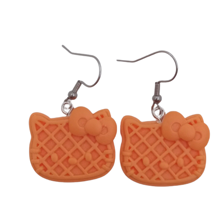 hello kitty waffle earrings