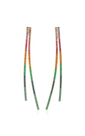 Gold-Plated Rainbow Crisscross Earrings by Joanna Laura Constantine | Moda Operandi