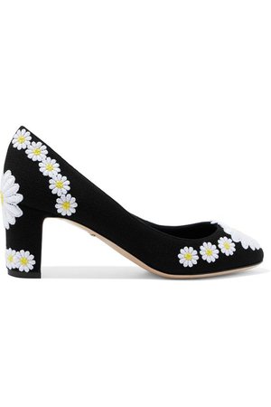 dolce and gabbana black daisy heels