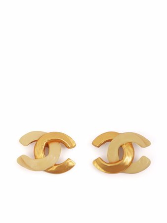 Chanel Pre-Owned 2000s CC Logo post-back Earrings - Farfetch
