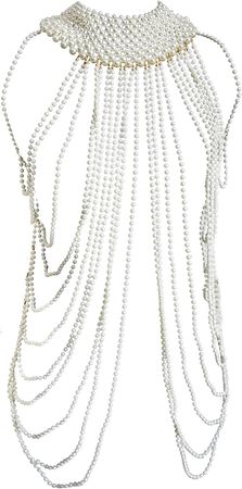 Amazon.com: SHIONREIY Pearl Body Chain Bra, Fashion Shoulder Necklaces Bra, Chain Body Jewelry, Sexy Pearl Necklace Fashion Jewelry : Clothing, Shoes & Jewelry