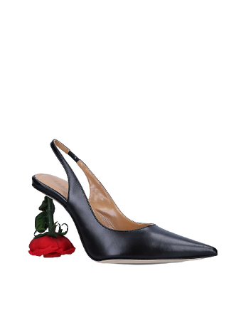 LOEWE - Rose pointed-toe leather slingback heels