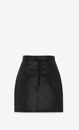 Saint Laurent ‎Skirt In Antiqued Leather ‎ | YSL.com