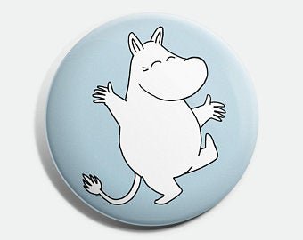 Moomin badge Moomintroll running badgemoom12 | Etsy
