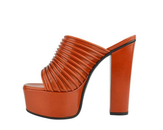 *clipped by @luci-her* Givenchy Dark Orange Leather Mules Platforms Size EU 35 (Approx. US 5) Regular (M, B) - Tradesy