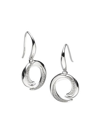 Kit Heath Twist Cubic Zirconia Drop Earrings, Silver at John Lewis & Partners
