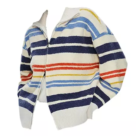 Prep School Striped Zip Up Long Sleeve | Aesthetic Clothing – Boogzel Clothing