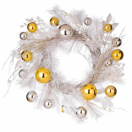 National Tree Co. 22in Snow White Evergreen Indoor/Outdoor Christmas Wreath