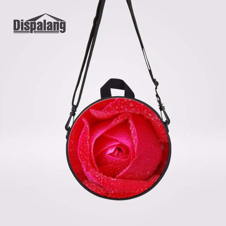 Online Shop Red Rose Girls Mini Messenger Bag Flower Print Baby Outdoors Cross Body Shoulder Bags Kids Daily Round Bagpack For School Rugzak | Aliexpress Mobile