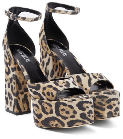 PARIS TEXAS Tatiana 130 cheetah-print suede sandals
