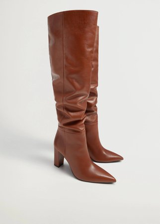 MANGO leather Brown boots