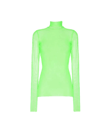 We11done Turtleneck Top - Neon Green (Dei5 sheer edit)