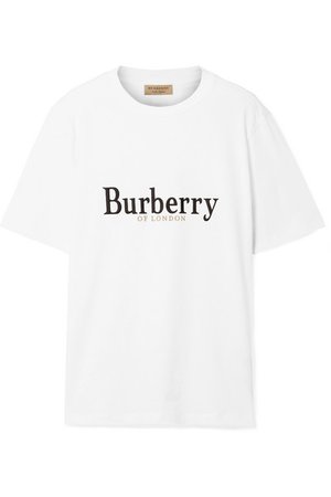 Burberry | Embroidered cotton-jersey T-shirt | NET-A-PORTER.COM