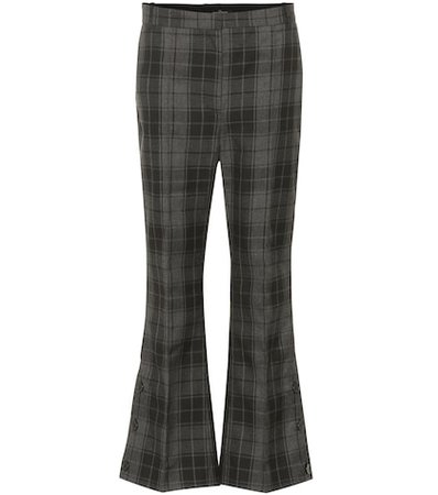 Checked cropped flared pants