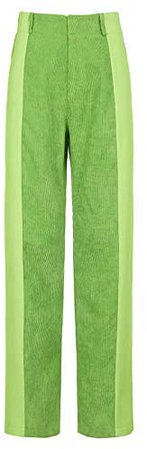 Women's Corduroy Sweatpant Colorblock Patchwork Loose Pants Bright Wide Leg Vintage Trousers Vintage with Pockets (H-Green, S) at Amazon Women’s Clothing store