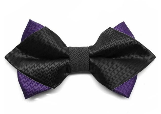 Black and Purple Bow Tie